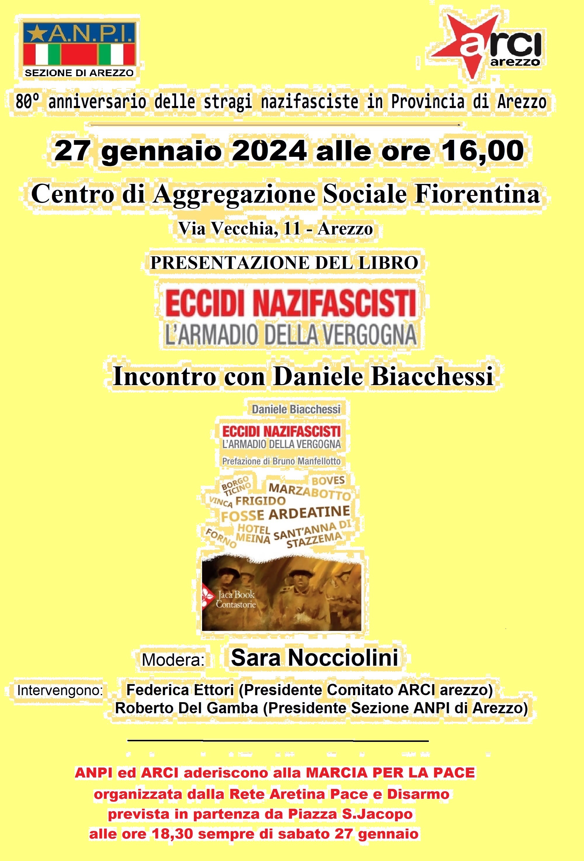 80 anniversario delle stragi nazifasciste in Provincia di Arezzo